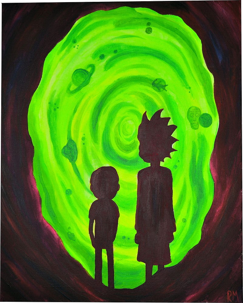 Rick and Morty, dimensions, draw, epic, portal, science, scientific, HD phone wallpaper