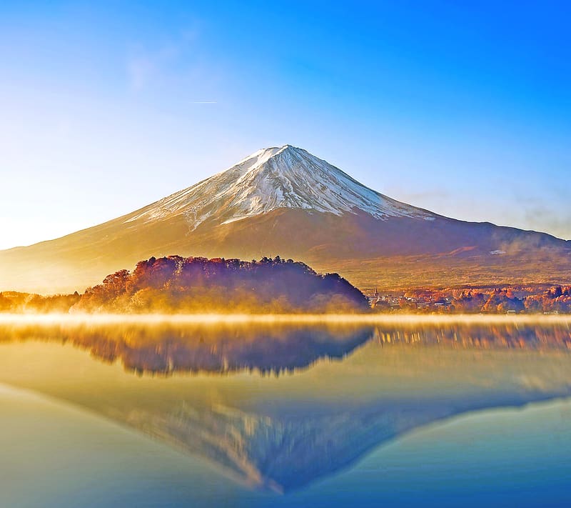 Nature, Mountain, Reflection, , Japan, Mount Fuji, Volcanoes, HD wallpaper