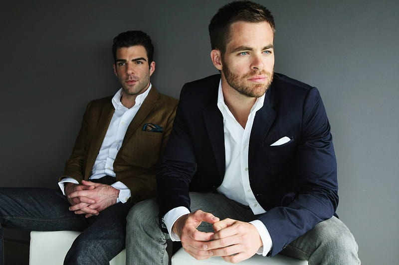 Zachary Quinto and Chris Pine, hot, pine, quinto, men, HD wallpaper