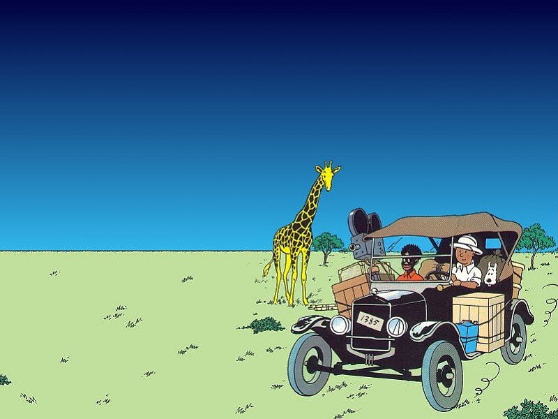 Tintin au Congo, cartoons, tintin, snowy, africa, giraffes, green, colored,  wild, HD wallpaper | Peakpx