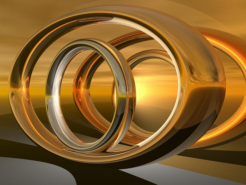 Contrast, bars, round, gold, oval, shadow, abstract, silver, HD wallpaper