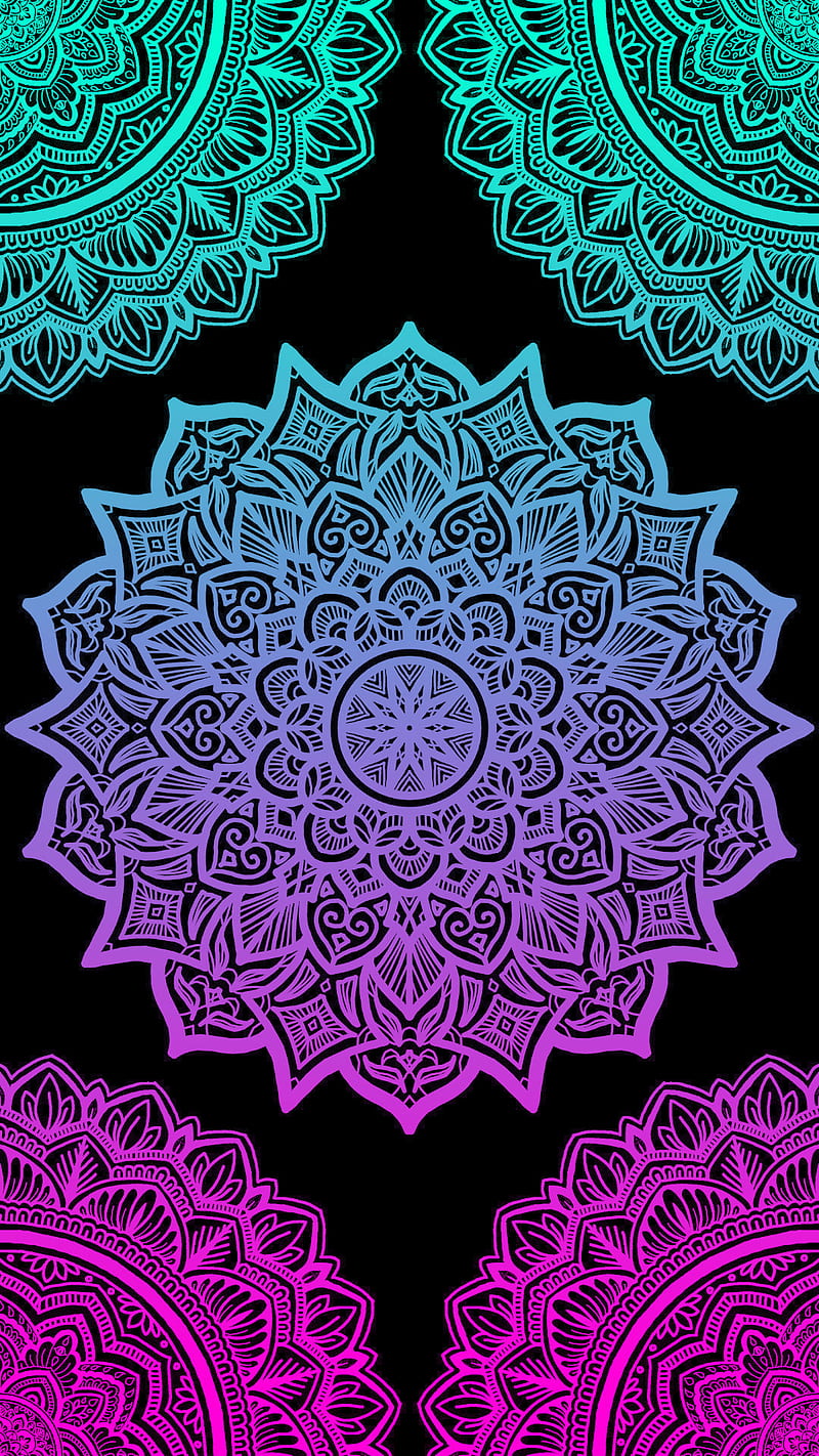 Colorful Mandala, goth, gothic, magick, moon, skull, spooky, tattoo, witchy, HD phone wallpaper