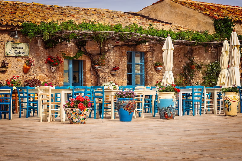 tavern in Sicily, building, graphy, tavern, restaurant, HD wallpaper