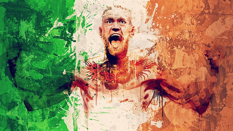 Conor McGregor, champion, fighter, Ultimate Fighting Championship, UFC Featherweight Champion, colors, Ireland, Irish, UFC, martial artist, mixed martial artist, Flag, MMA, Featherweight Champion, HD wallpaper