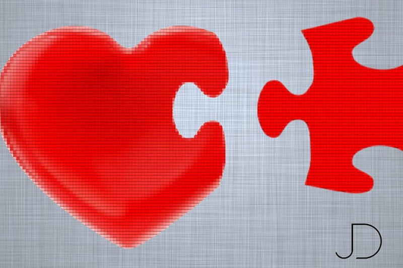 Piece to my Heart, red, piece, puzzle, my, corazones, love, heart, missiong, from, feelings, emotion, HD wallpaper