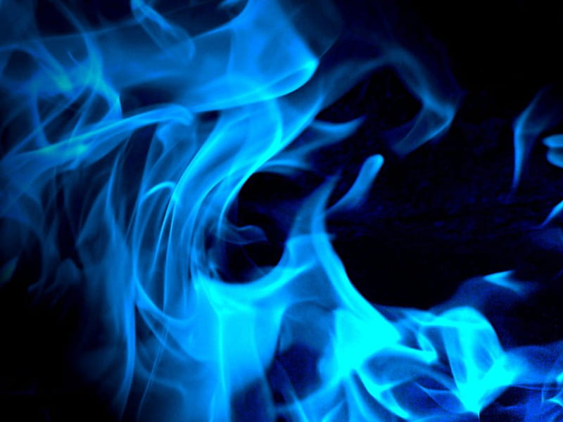 Blue Fire, rising, fractal, fractals, smoke, blue, HD wallpaper