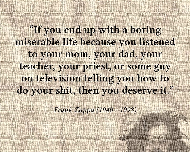 Deserve It, boring, end, frank zappa, how, life, listen, live, tv, HD wallpaper