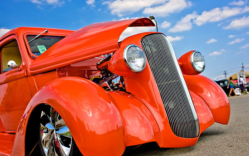 Car Orange, laranja, carro, orange, car, tuning, HD wallpaper