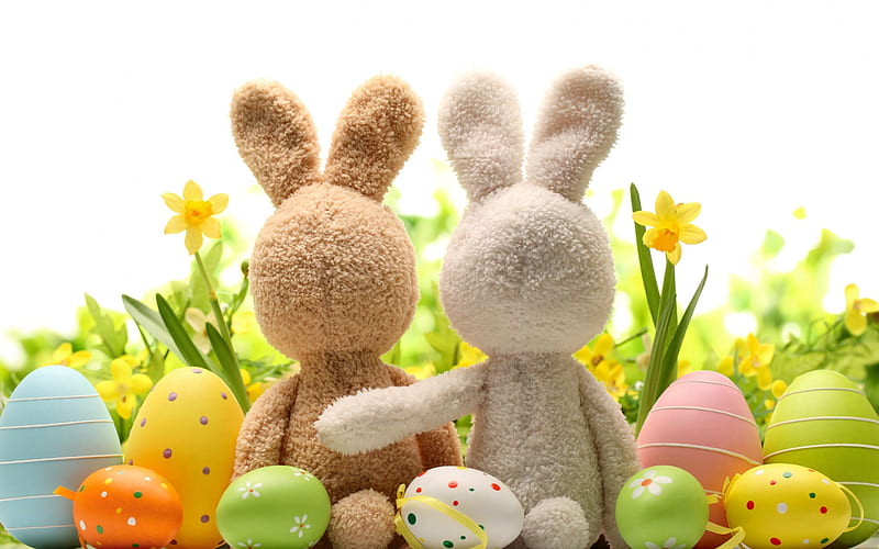 Easter, Easter eggs, holiday decorations, HD wallpaper