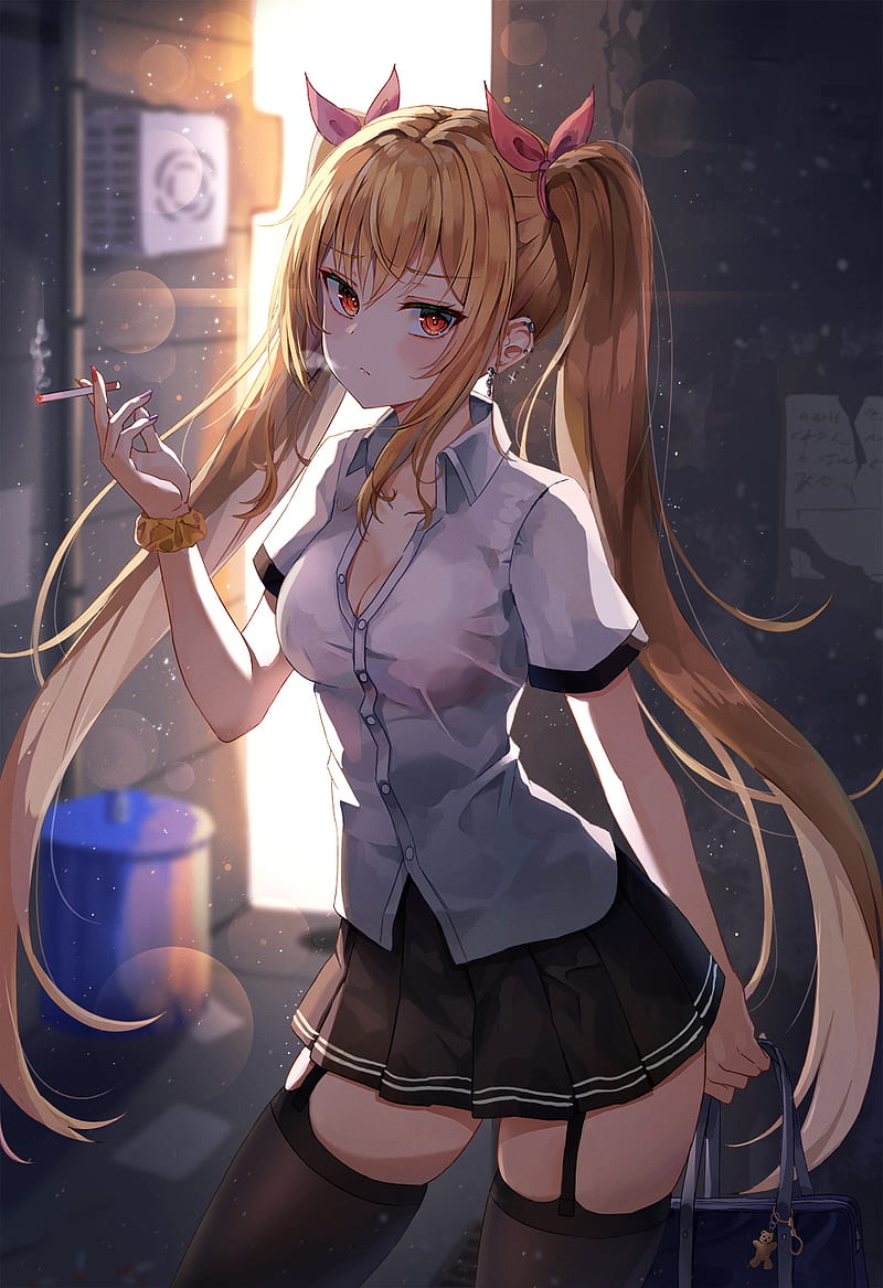 Anime Anime Girls Digital Art Artwork Portrait Display Vertical K Pring  Twintails Long Hair Blonde R Wallpaper - Resolution:1200x1371 - ID:1245357  - wallha.com