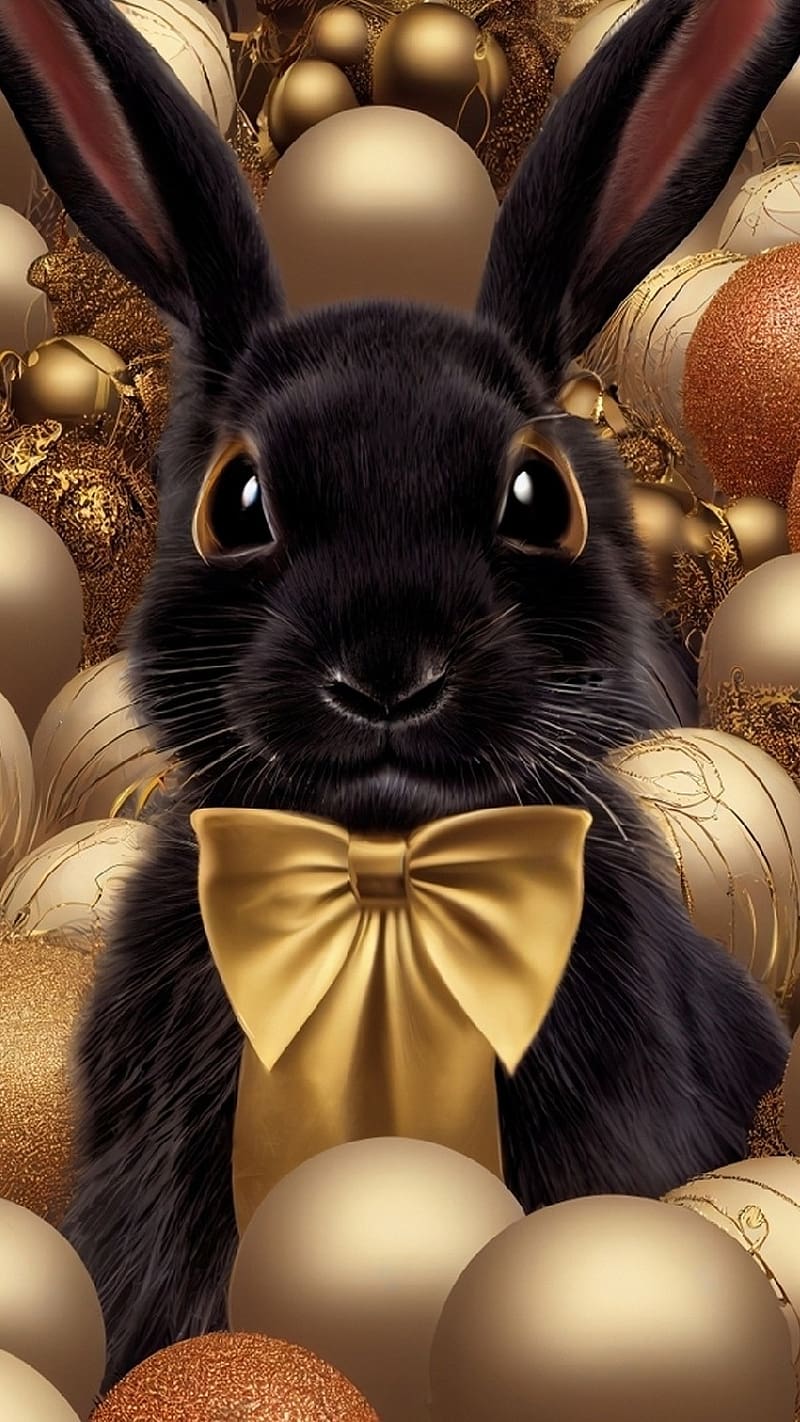 Cute Rabbit, black rabbit, black, rabbit, HD phone wallpaper
