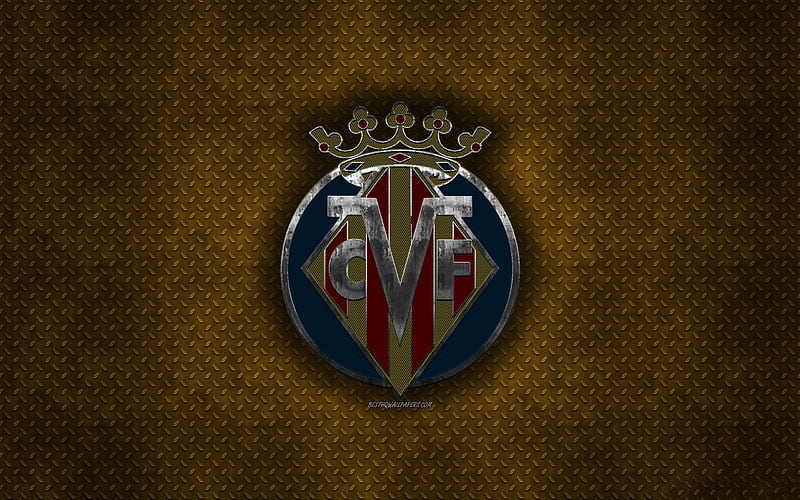 Villarreal CF, Spanish football club, blue metal texture, metal logo, emblem, Valencia, Spain, La Liga, creative art, football, HD wallpaper