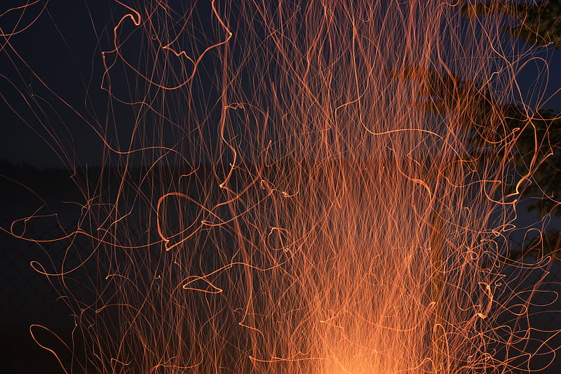Fire Flame Sparks Glow Smoke , fire, flame, sparks, smoke, graphy, HD wallpaper