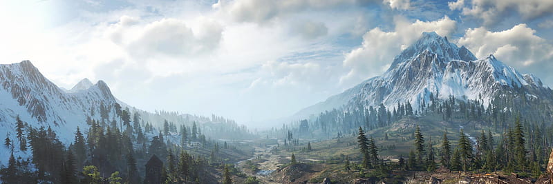 The Witcher 3 5760X1080, Dual Monitor Witcher 3, HD wallpaper