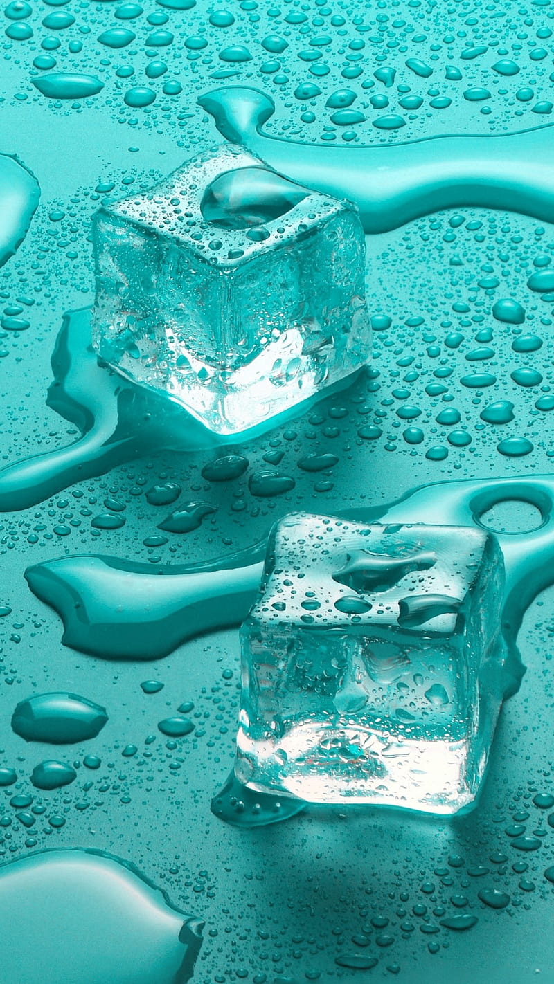 Ice Cubes, cold, cubes, dew, drops, ice, macro, water, wet, HD phone wallpaper