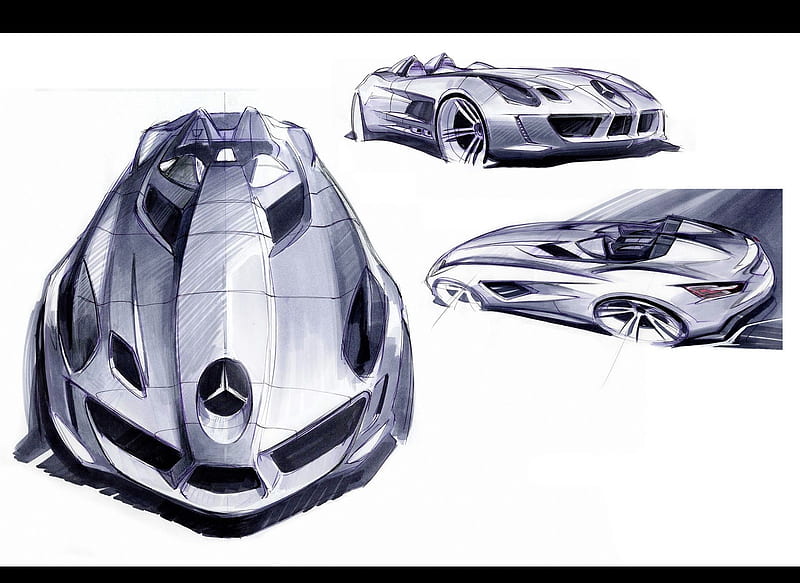 Mercedes-Benz SLR Stirling Moss - Design Sketch, car, HD wallpaper