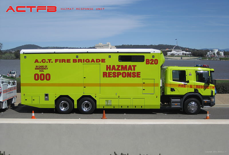 A.C.T. Fire Brigade HAZMAT Response - B20, fire brigade, fire department, fire truck, scania, hazmat, fire engine, engine, trucks, australia, canberra, truck, fire engines, HD wallpaper