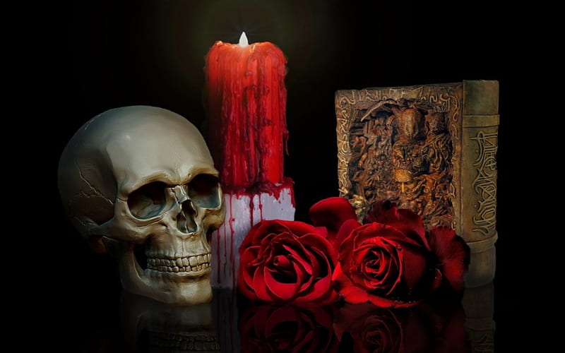 Dark & Gothic, gothic, skul, dark, blood, HD wallpaper