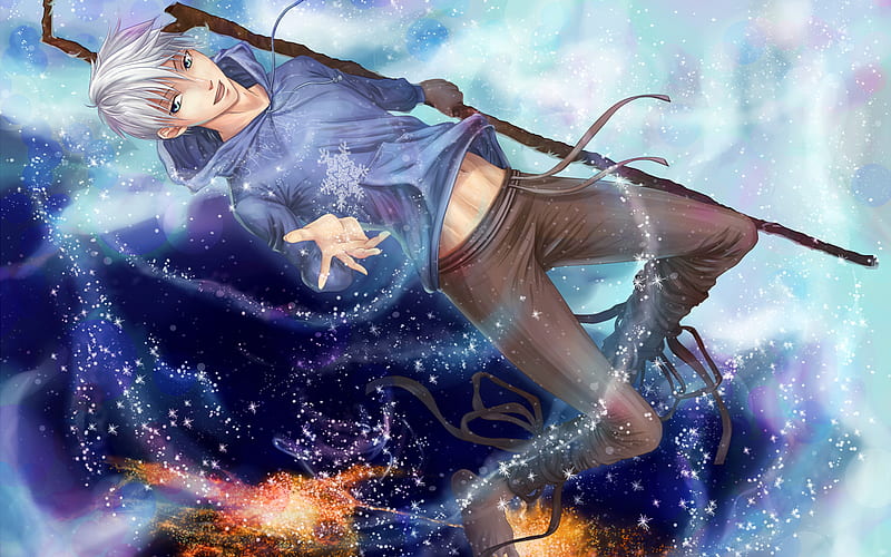 Jack Frost, magic, Jackson Overland Frost, artwork, Rise of the Guardians, protagonist, manga, HD wallpaper