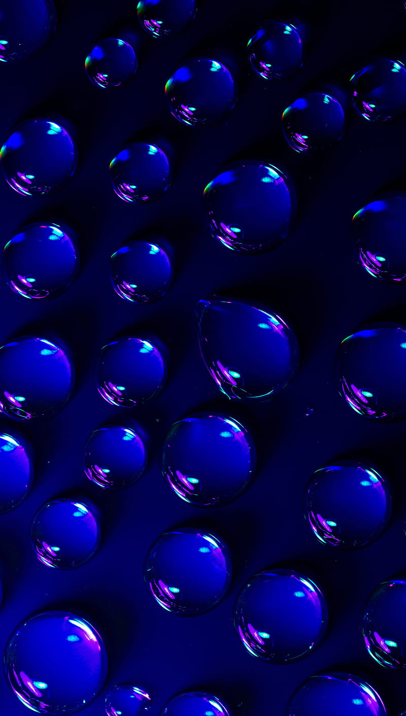 Waterdrops, blue, drops, water, HD phone wallpaper