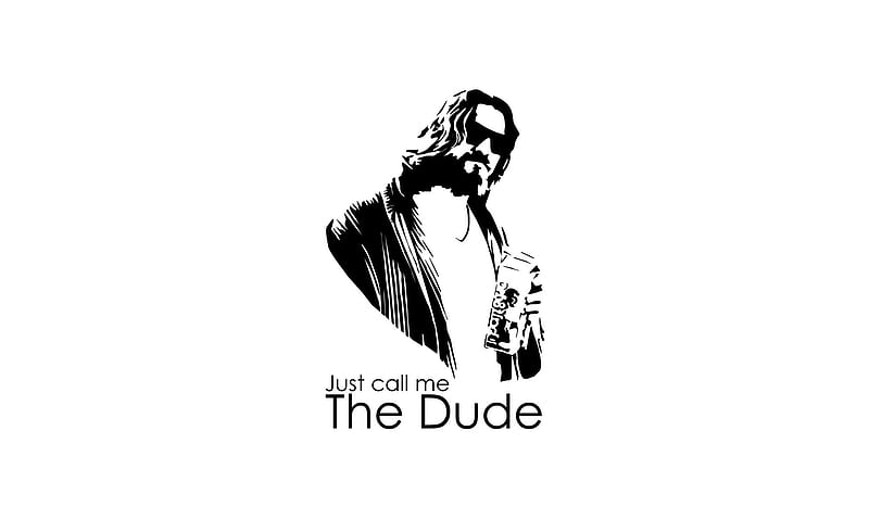 The Big Lebowski - The Dude, the big lebowski, typography, white background, the dude, vector, HD wallpaper