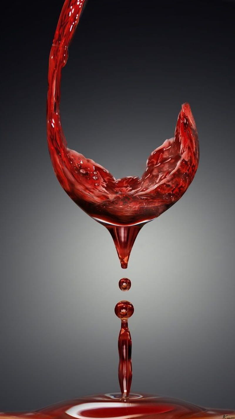 Cup of wine, desenho, drop, red, HD phone wallpaper