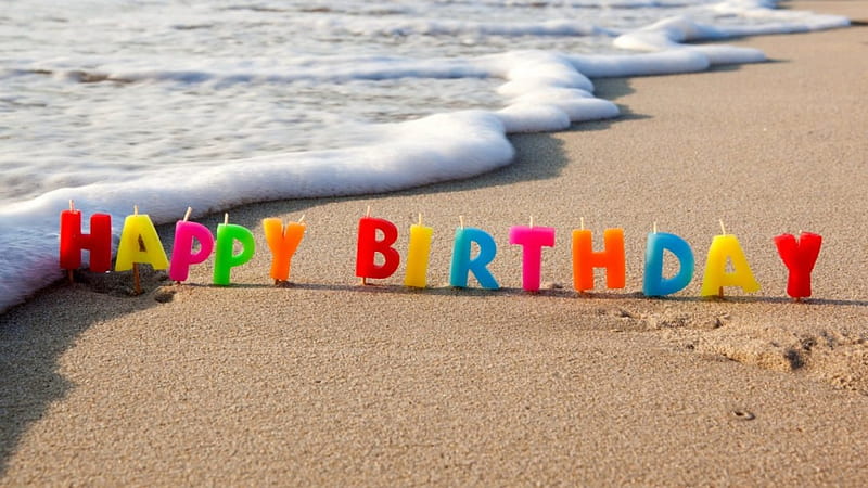 Happy Birtay To You, beach, sand, wishes, HD wallpaper