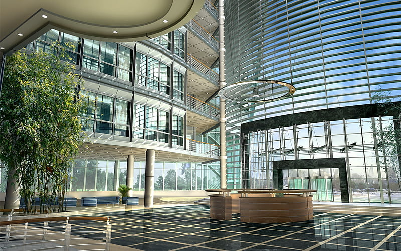 3D Architectural Rendering of Commercial Business Centre 02, HD wallpaper