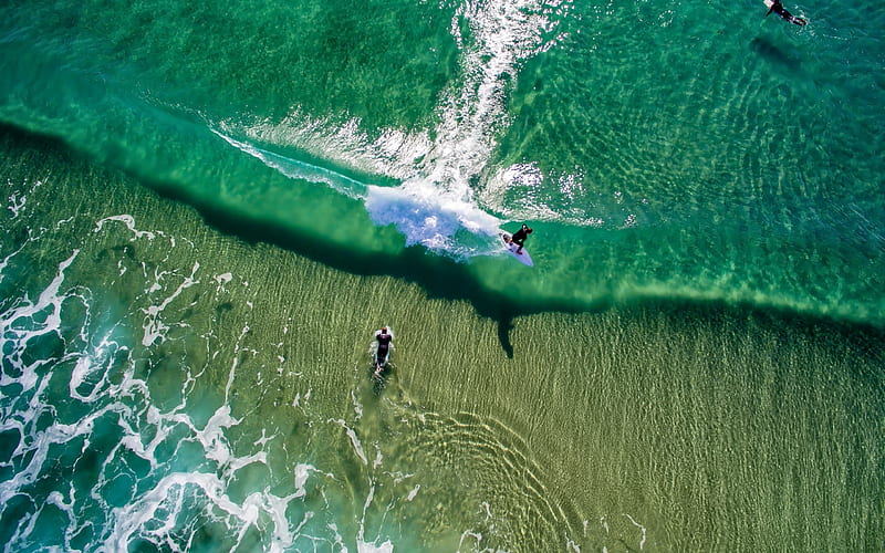 surfing, waves, ocean, extreme sport, boarding, summer, HD wallpaper