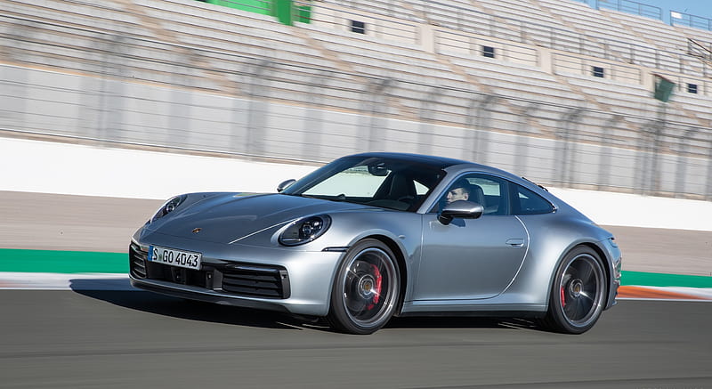 2020 Porsche 911 4S (Color: Agate Grey Metallic) - Front Three-Quarter , car, HD wallpaper