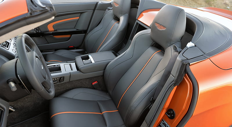 2015 Aston Martin V12 Vantage S Roadster (Madagascar Orange) - Interior, HD wallpaper