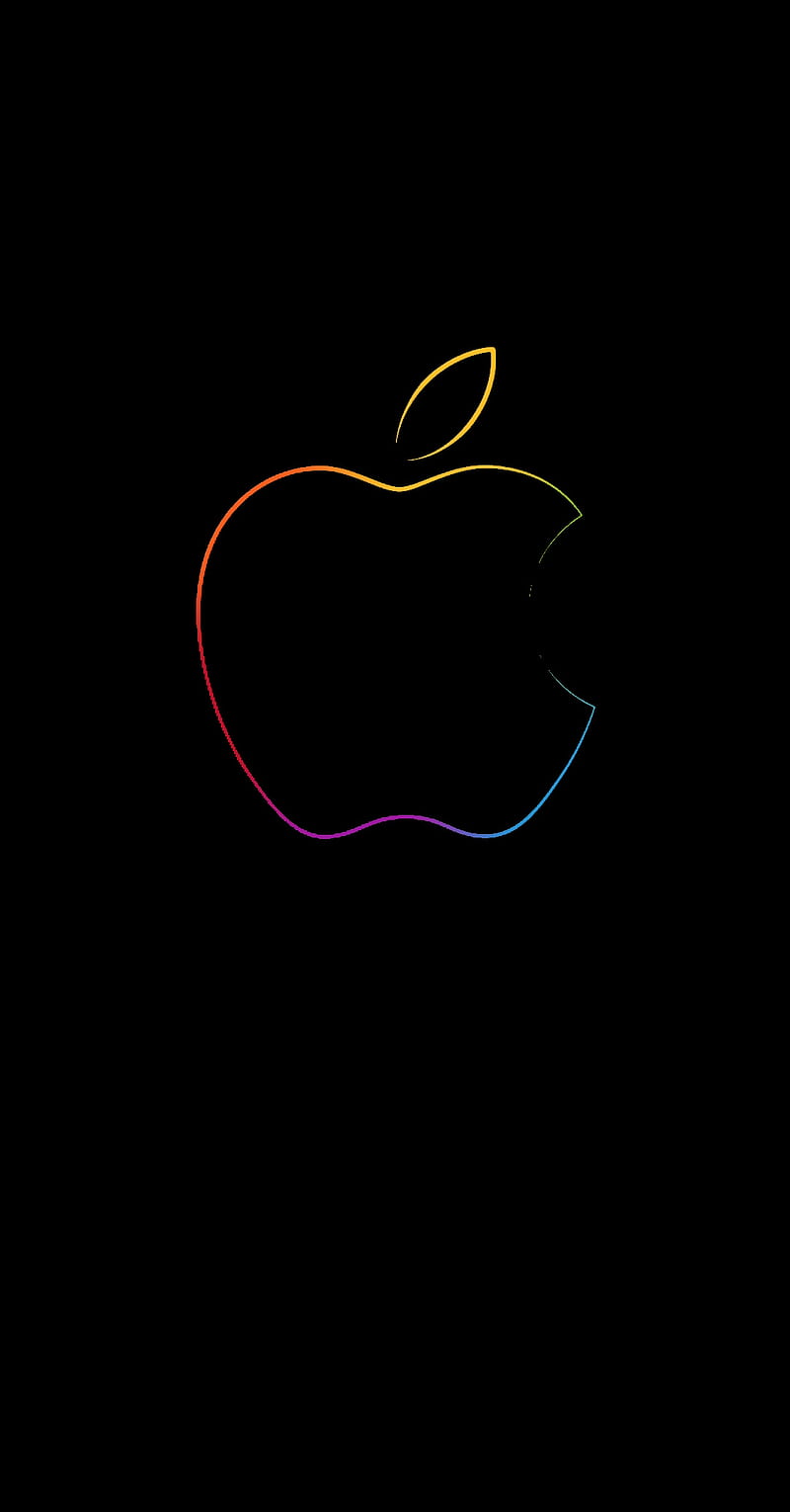 be right back, apple, ios, apple logo, logo, rainbow, galaxy, dark, neon, black, HD phone wallpaper