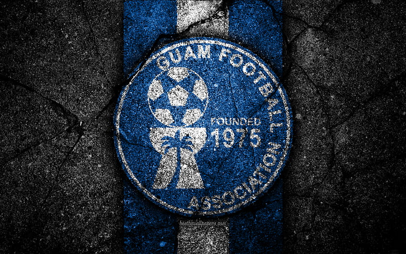 Guam football team, logo, AFC, football, asphalt texture, soccer, Guam, Asia, Asian national football teams, Guam national football team, HD wallpaper