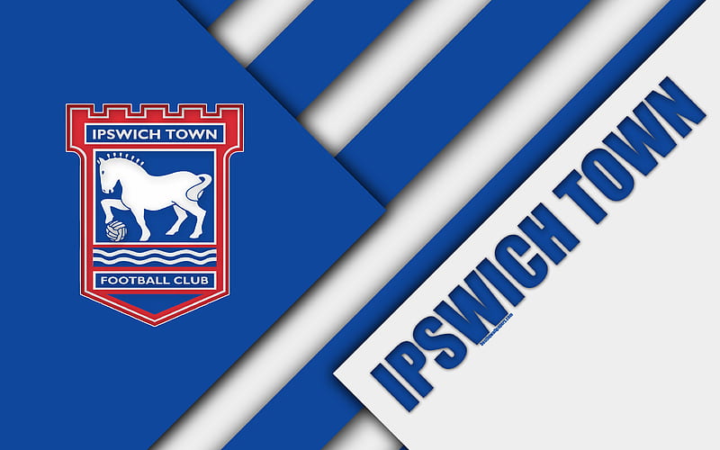 Ipswich Town FC, logo blue white abstraction, material design, English football club, Ipswich, England, UK, football, EFL Championship, HD wallpaper