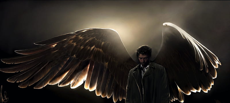 Castiel, collins, misha, angel, supernatural, HD wallpaper