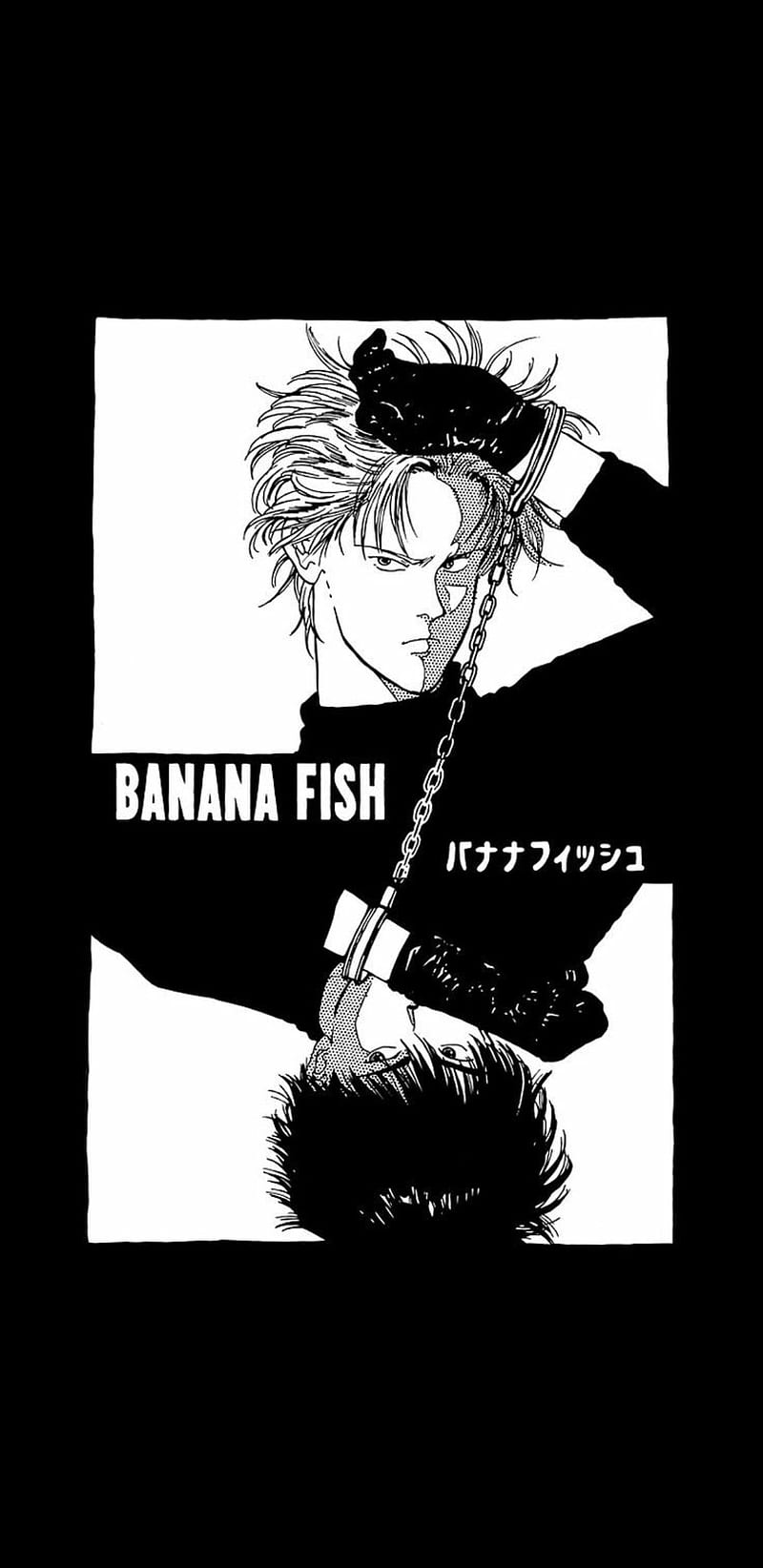 Banana fish, anime, ash lynx, black and white, eji, manga, trendy, HD phone wallpaper
