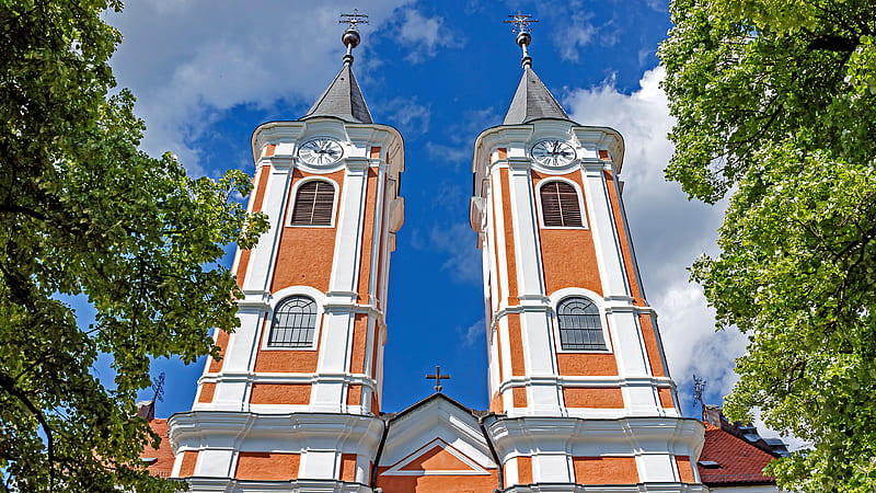 Mariagyud Clock Tower Church Travel, HD wallpaper