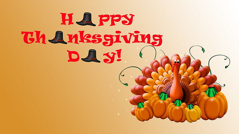 Thanksgiving Greetings, Fall, hats, Thanksgiving Day, Happy Thanksgiving, Thanksgiving, Happy Thanksgiving Day, turkey, Autumn, pumpkins, HD wallpaper