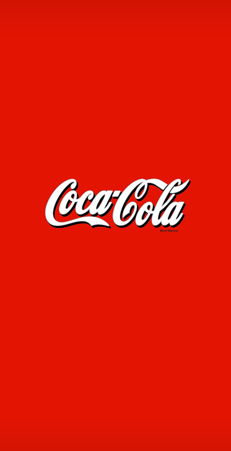 Coca Cola, red, logo, white, drink, HD phone wallpaper