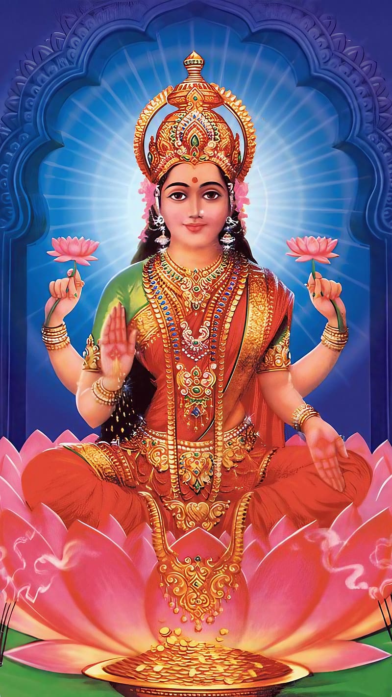 Lakshmi Ji Ka, Laxmi Mata, goddess of wealth, HD phone wallpaper