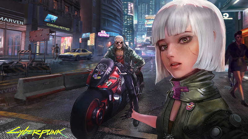 Cyberpunk 2077 Selfie Girl With Biker , cyberpunk-2077, games, HD wallpaper