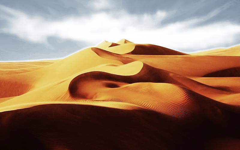 desert, sand dunes, sand, Africa, sea of sand, HD wallpaper