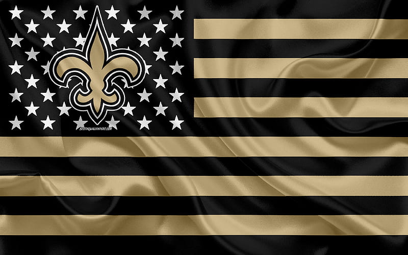 New Orleans Saints, American football team, creative American flag, blue gold flag, NFL, New Orleans, Louisiana, USA, logo, emblem, silk flag, National Football League, American football, HD wallpaper