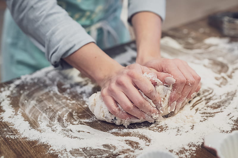 person standing and making dough, HD wallpaper