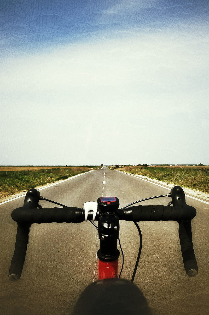 Road Ahead , bycicle, fun, handlebars, nature, roadbike, speed, HD phone wallpaper