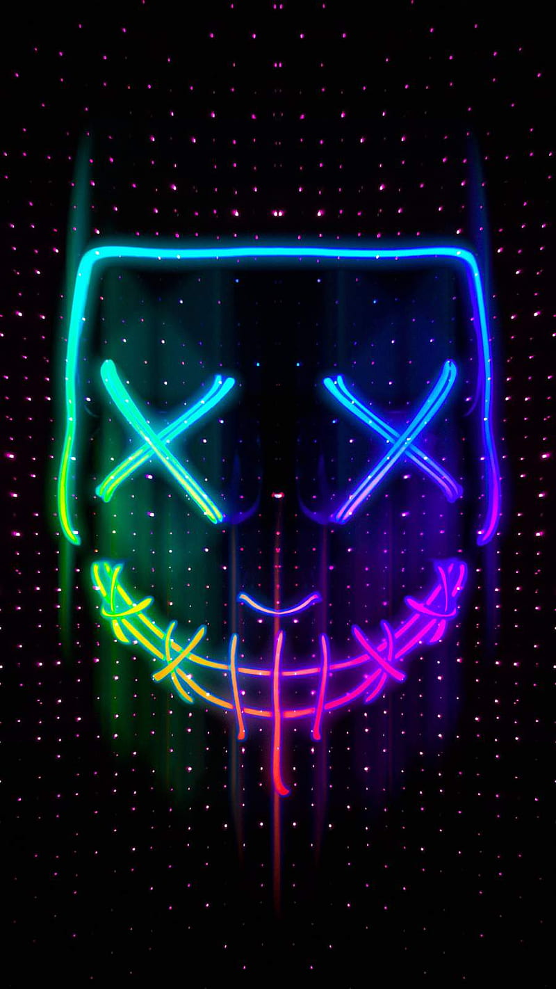 Neon purge mask, multicolour, HD phone wallpaper