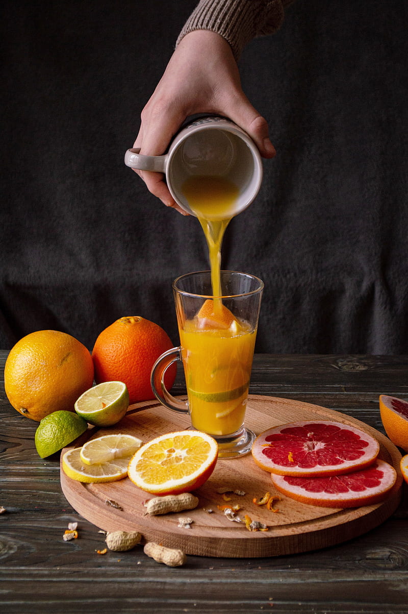 juice, drink, glass, fruit, citrus, HD phone wallpaper