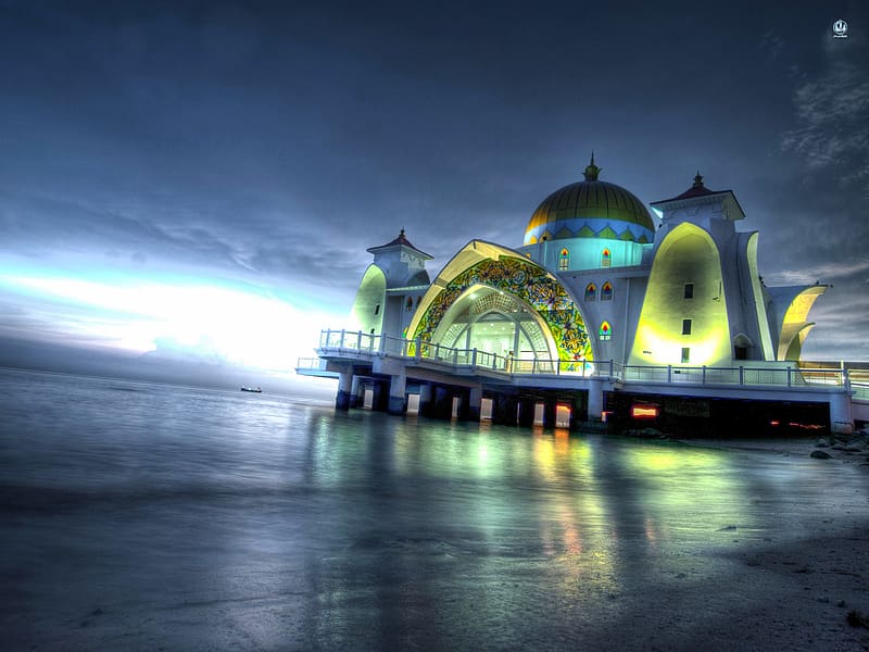 Religious, Malacca Straits Mosque, Mosques, HD wallpaper