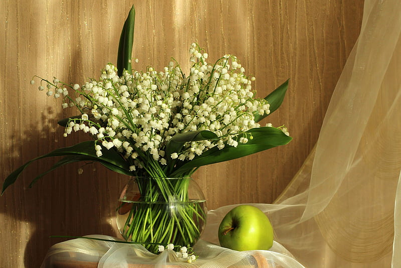 graphy, Still Life, Apple, Bouquet, Flower, Lily Of The Valley, HD wallpaper