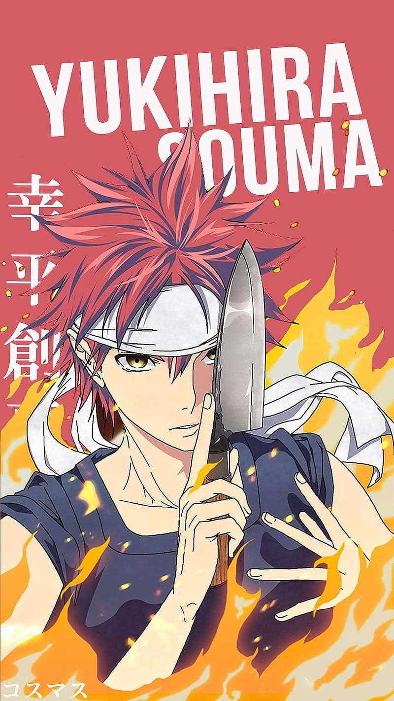 Anime boy, artwork, Sōma Yukihira, Shokugeki no Soma, 720x1280 wallpaper